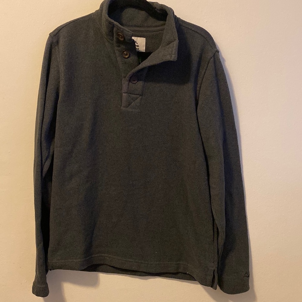 Alpine Design Fleece Henley Sweater Gray Charcoal S